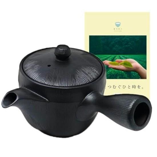Kyusu Banko-yaki Made Japan Good Pouring 320ml Non-drip Kitsusako Black Oribe Deep Steaming Compatible