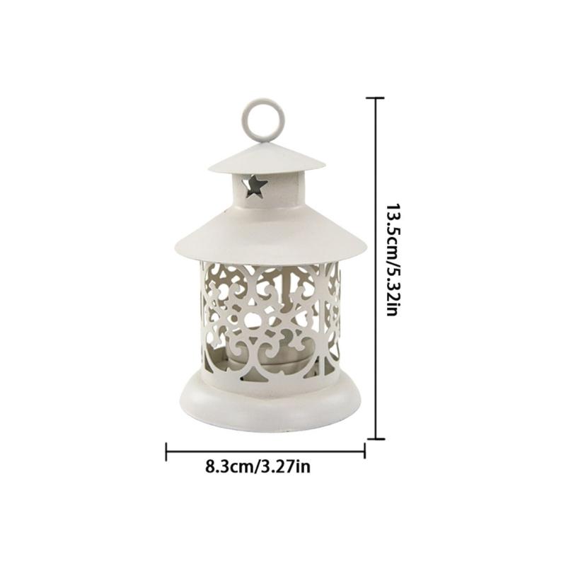 Moroccans Wrought Iron Hanging Candle Lanterns Tealight Holders With Intricate Cutout Pattern For Romantics Home Decors