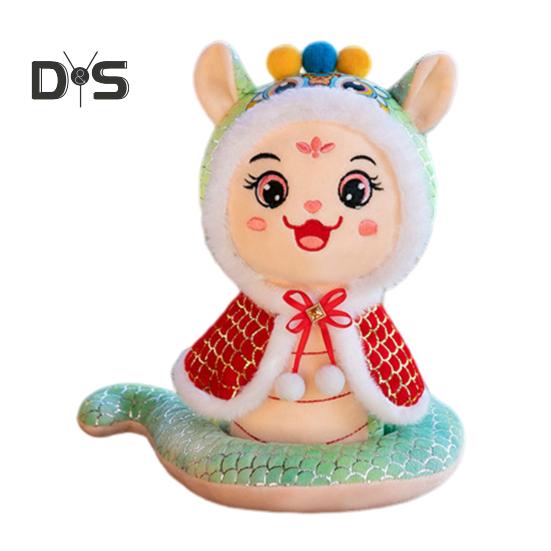 Плюшевая кукла Змея 2025 год плюшевые игрушки китайский зодиак чучело животного для китайского Нового года украшение дома игрушка-талисман символизирует добро