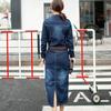 2024 Robe Jeans Dress Women Button Pocket Rivet Vintage Casual Long Denim Dresses Ladies Slim Bodycon Dress Robe Femme