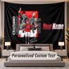 Custom Name Text Tapestry Cristiano Ronaldo Personalized Polyester Wall Tapestry For Bedroom And Room