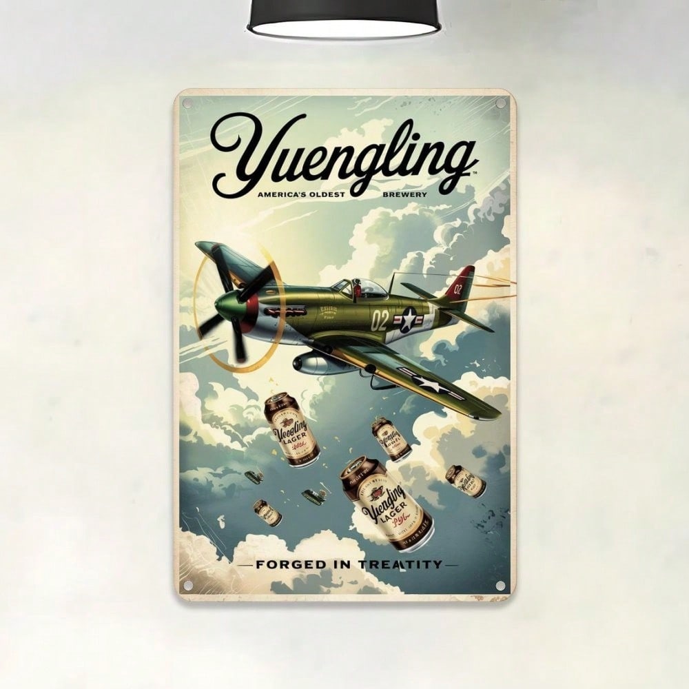 Винтажная жестяная табличка P-51 Mustang Американа Паб Пиво Металлический Декор Стены Мужская Берлога