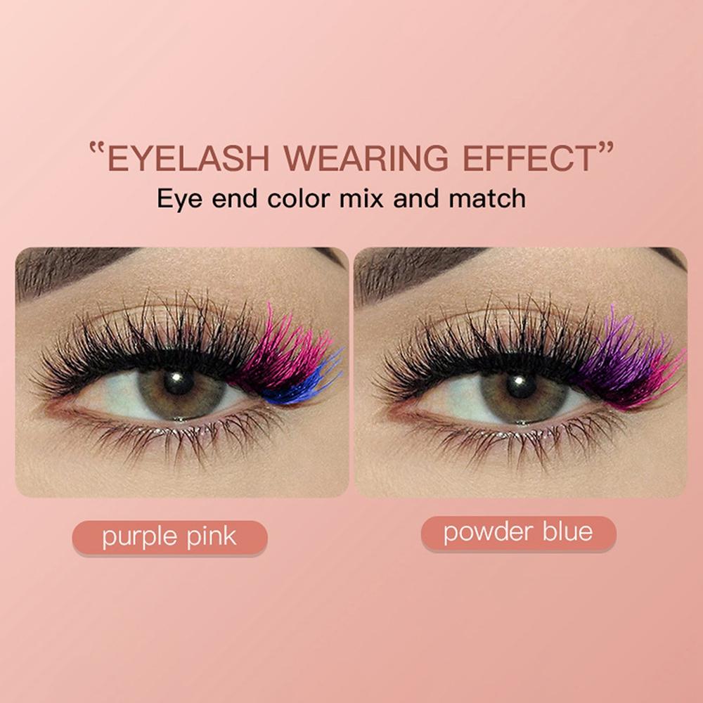 7 пар красочных накладных ресниц 3D норковые цветные завитки пушистые ресницы русские объемы натуральные толстые пушистые наращивание ресниц