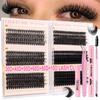 False Eyelash Extension Set, Multi-Hair Single Tuft Eyelash Book 10-16Mm Length Mixed Eyelashes