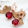 Модные элегантные большие круглые серьги-капли с кубическим цирконием, серьги цвета розового золота для женщин и девочек, ювелирные изделия для свадебной вечеринки, подарок