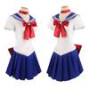 Женский костюм для косплея Sailor Moon Tsukino Usagi для взрослых, комплект из 7 предметов, костюм матроса с кристаллами, платье, парик, реквизит, униформа, наряд на Хэллоуин