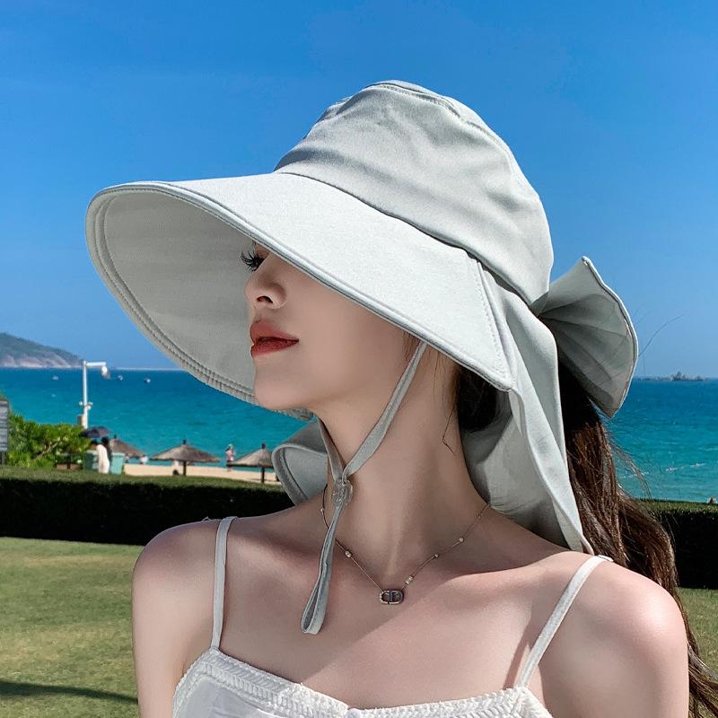 Летний Шарф-Бандана Ведро Шляпы Для Женщин На Улицу Защита От Солнца Козырек Корейская Мода Женская Рыбацкая Шляпа С Отверстием Для Хвоста Женская