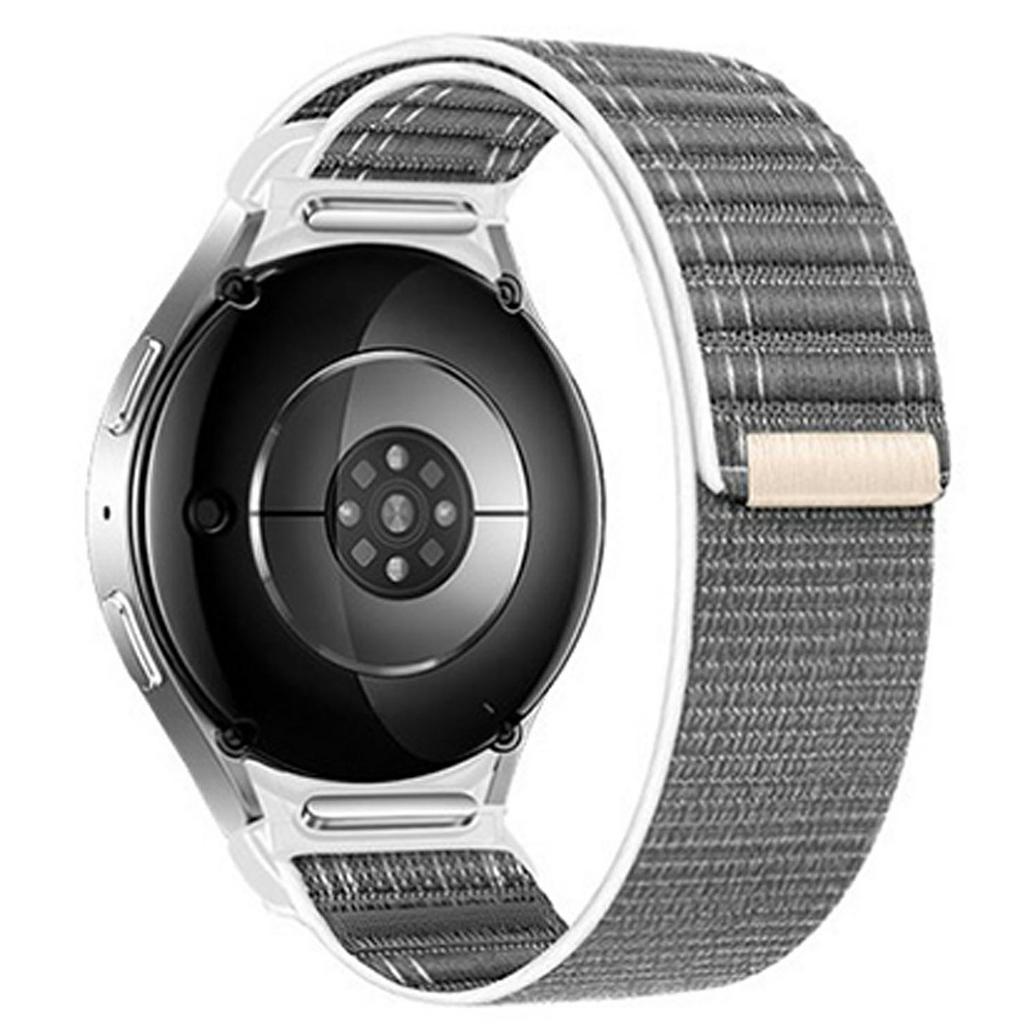 For Samsung Galaxy Watch7 44mm / 40mm Watch Band Quick Release Button Wave Pattern Magic Tape Nylon Wrist Strap