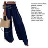 Women Pants Oversize Wide Leg Elastic Waist Casual Trousers Loose Fit Solid Color Thin Long Pants Daily Wear