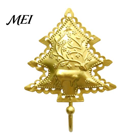 Entryway Coat And Key Hooks Christmas Tree Wall Hook, Elk Pattern Decorative Holder, Vintage Style Metal Hanger for Holiday Home Decor Ornaments