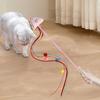 Cat Teaser Wand Interactive Cat Tassel Rod with Cartoon Plush Figures Bell Pompom