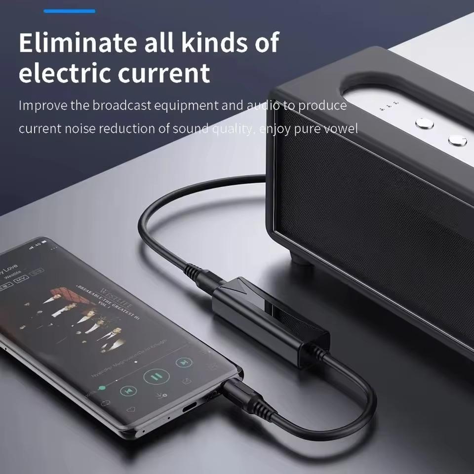 3.5mm Aux Audio Noise Filter Speaker Line Ground Loop Noise Isolator Eliminate for Car Stereo Audio System Home Stereo Car Accessories