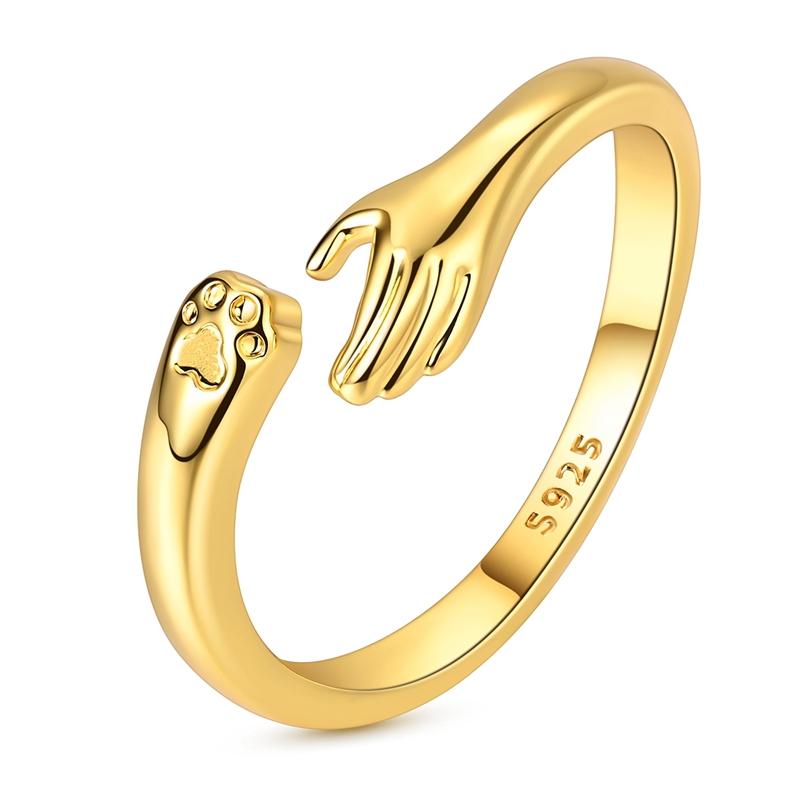 Rings for Women Authentic copper Ring Gold Plated Heart Bow Skull Hand Holding Bead Zircon Ring Engagement Wedding Jewellery