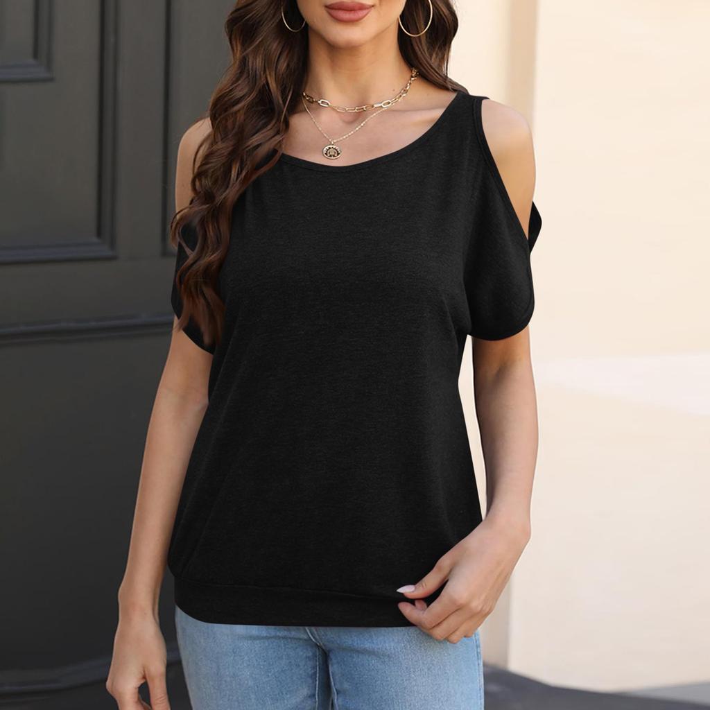 Женская мода, однотонный свободный повседневный топ без бретелек с круглым вырезом