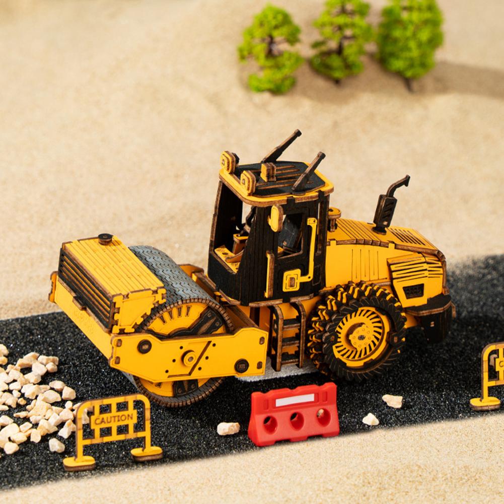 Hands Craft DIY 3D Wooden Puzzle Engineering Vehicle Model Puzzle Toys Creative Educational Toys Gifts For Kids Boys Girls