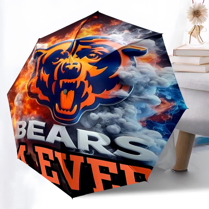 Складной зонт с принтом логотипа Chicago Bears, для улицы, отдыха и путешествий, прочная ткань зонта, подарок на день рождения и праздник