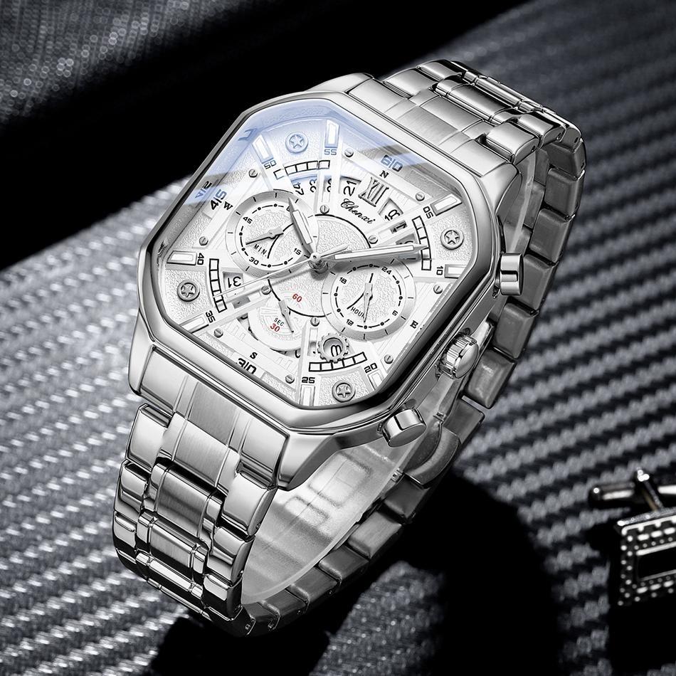 CHENXI Men Multifunction Quartz Watches Chronograph Waterproof Fashion Calendar Men's Luminous Watch