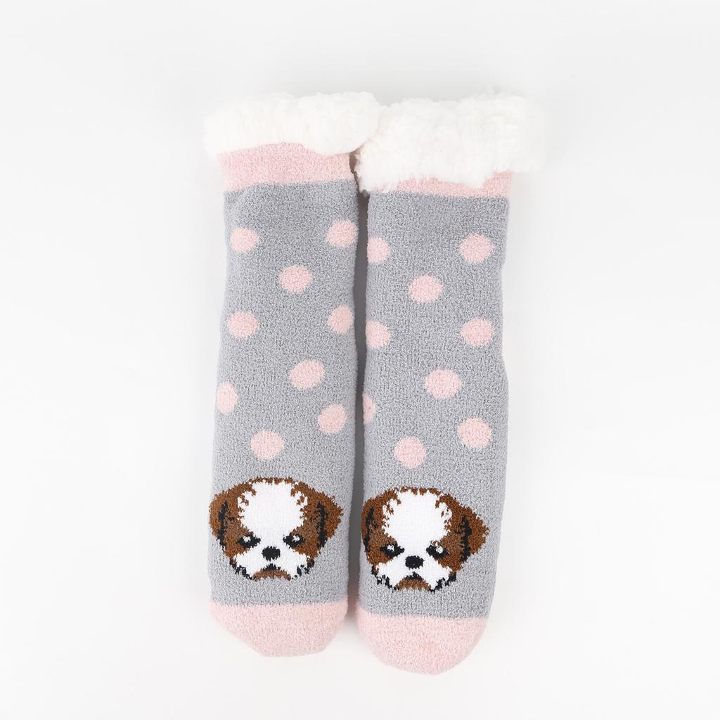 Ladies' Thick Coral Fleece Snow Socks, Lamb Fleece Sleep Socks, Mid Tube Floor Socks, Christmas Gift Socks