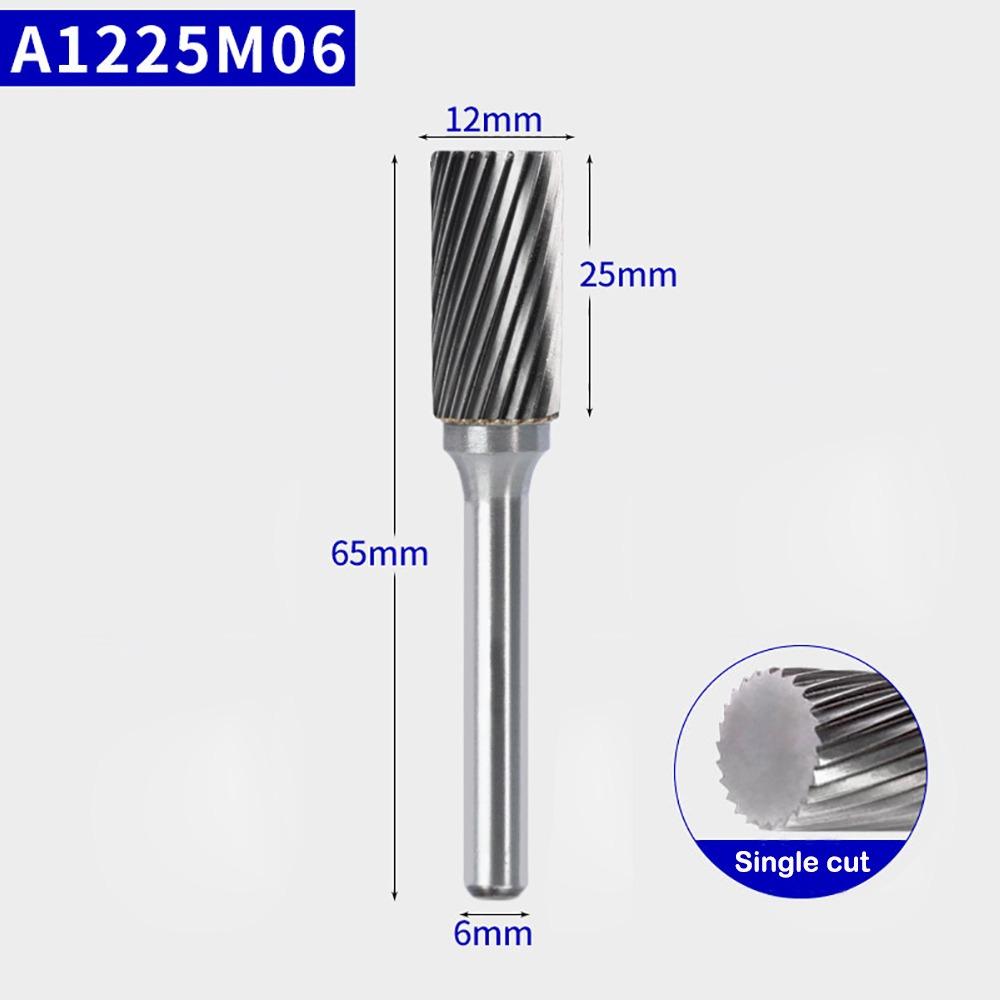 Cylindrical Type Rotary Burrs 6mm/8mm/10mm Tungsten Steel Grinding Head Engraving Bits