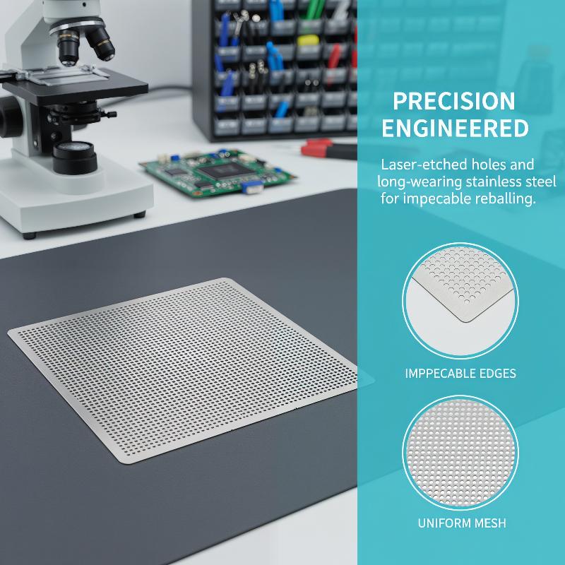 Universal BGA Stencil Kit (10/16/27 Pcs) - Direct Heated Reballing Template Set, Soldering Tin Fixture for Chip Repair & Rework
