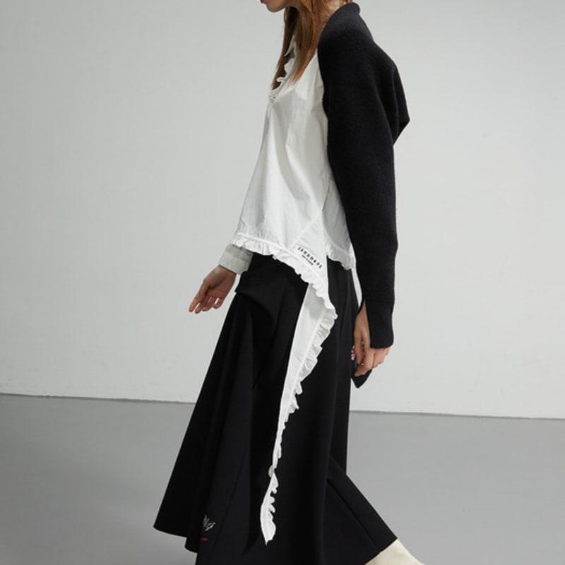 Iannmore Асимметричная вязаная накидка-шаль_BK