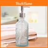 Элегантный прозрачный стеклянный дозатор для мыла 420 мл, квадратная ребристая бутылка для жидкого мыла