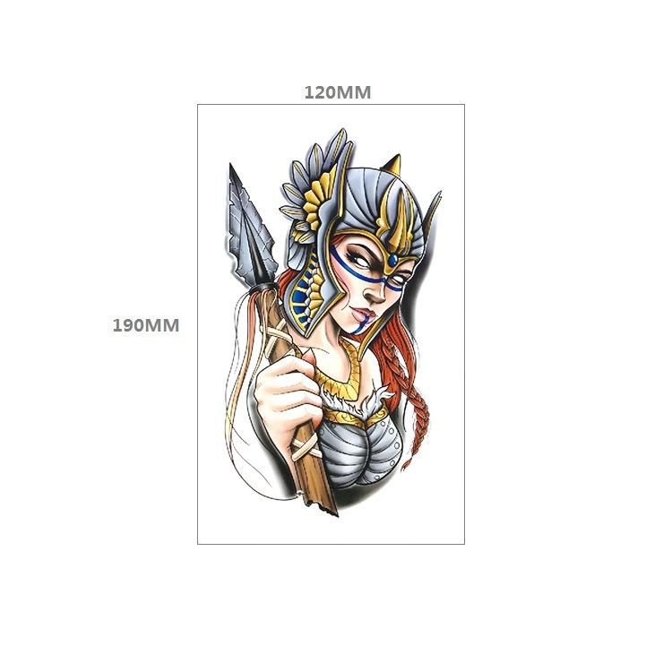 Наклейка с татуировкой черепа, вечное значение, часы, оповещение, красная роза, пистолет, нагрудник, наклейка для переноса воды