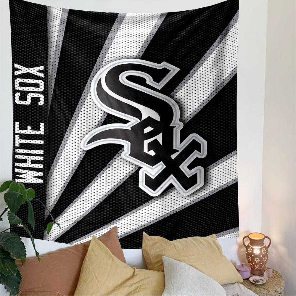 Chicago White Sox Tapestry Wall Hanging, MLB Baseball Team Logo Poster, Sports Wall Decor for Bedroom Living Room Dorm
