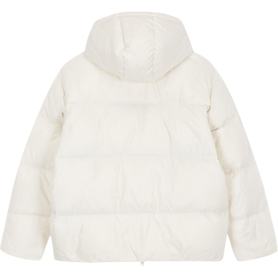 Calvin Klein Минималистичная Удобная Модная Свободная Глянцевая Пуховая Куртка с Капюшоном Мужская Верхняя Одежда Белая J327349-YBI