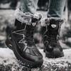 Winter outdoor travel hiking cotton velvet waterproof non-slip snow boots women's fashion flip cotton shoes