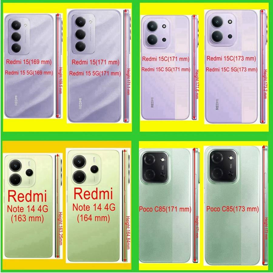 Армированный противоударный матовый чехол для Xiaomi 13T 11T 14T Poco C65 F6 X5 X6 M4 M6 Pro 5G Redmi 14C A3 9C 13C Note 12 10 11 13 14 Мягкий защитный чехол-бампер