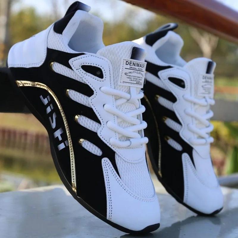 Модные мужские кроссовки, осенние повседневные вулканизированные туфли, новые модные сетчатые дышащие кроссовки для бега, мужские удобные мягкие кроссовки для ходьбы