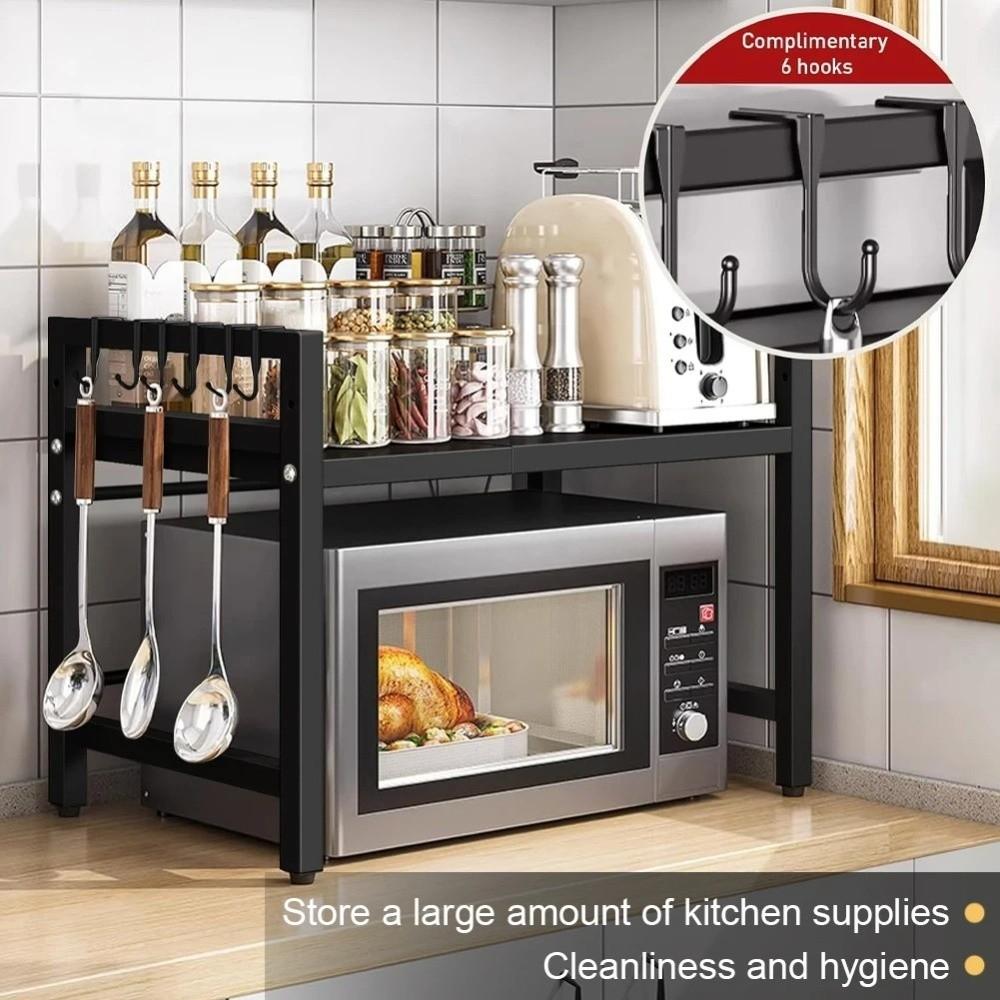 Retractable Metal Kitchen Storage Rack Adjustable Oven Storage Shelf Seasoning Storage