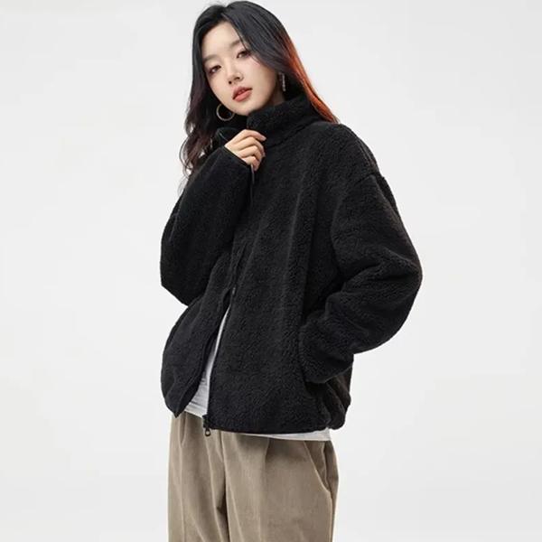 WTEMPO Ветрозащитное, морозостойкое, однотонное, толстое, теплое пальто, осень-зима, женское, большого размера, на молнии, плюшевое пальто