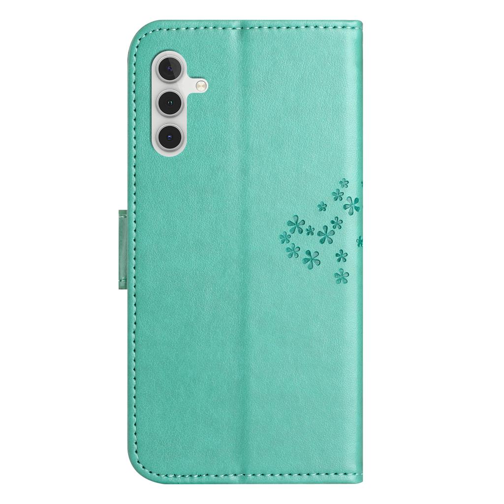 For Samsung Galaxy S25 FE Case PU Leather Owl Tree Imprinted Wallet Phone Cover with Strap