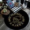 AFC Ajax Amsterdam Printed Round Rug, Non Slip Washable Circular Carpet For Living Room Bedroom Playroom, Sports Fan Decor, Holiday Birthday Gift