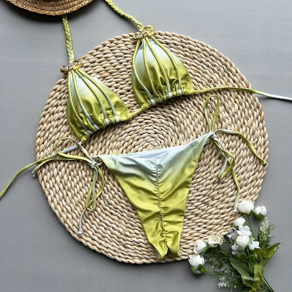 Новый сексуальный купальник бикини с принтом тай-дай раздельного стиля для женщины аксессуары купальник