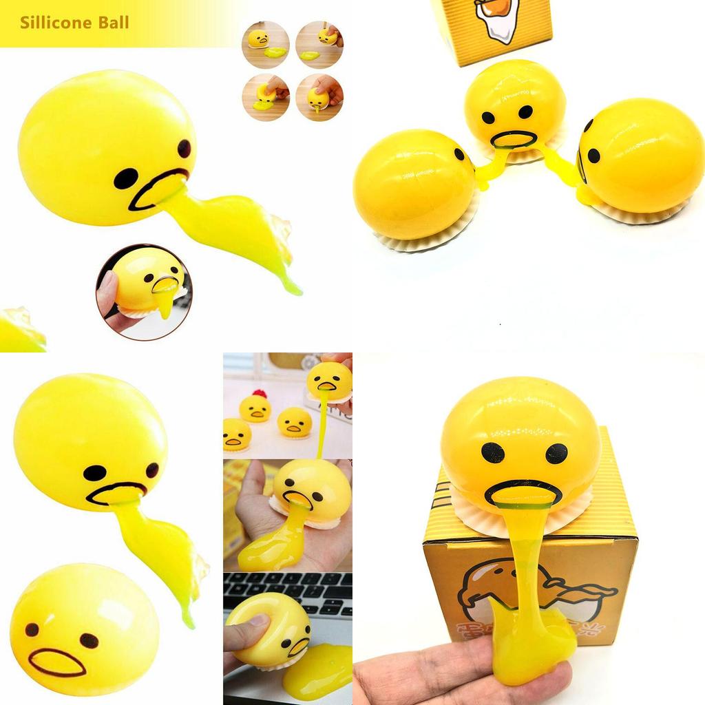 Amusing Squishy Puking Egg Yolk Stress Ball With Soft Yellow Goop Ideal For Kids Gifts