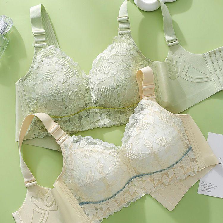 Тонкий дышащий бюстгальтер для женщин больших размеров, собранный, без косточек, с регулируемыми бретелями, с двойной поддержкой груди, пуш-ап