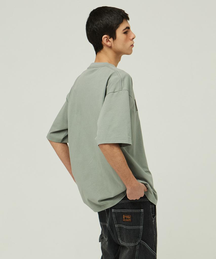 MAGOODGAN Swagver 3580 Embroidered Oversized Gray Short Sleeve Tee