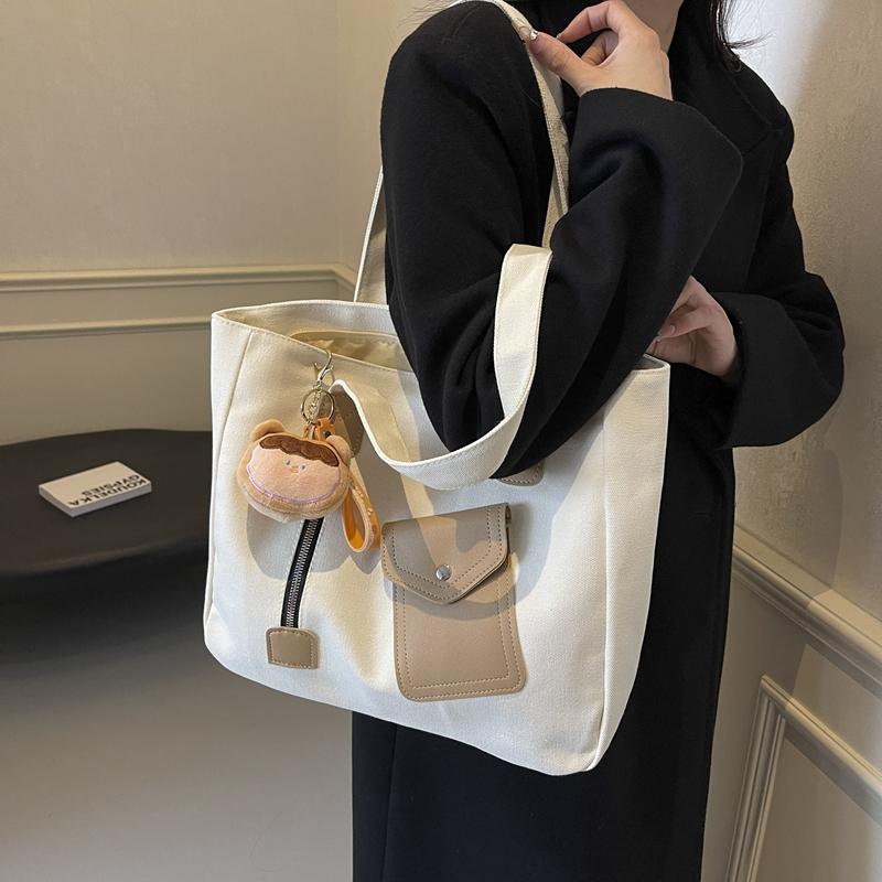 Холщовая сумка-тоут для студентов, сумка на плечо, большая вместимость, сумка для поездок на работу