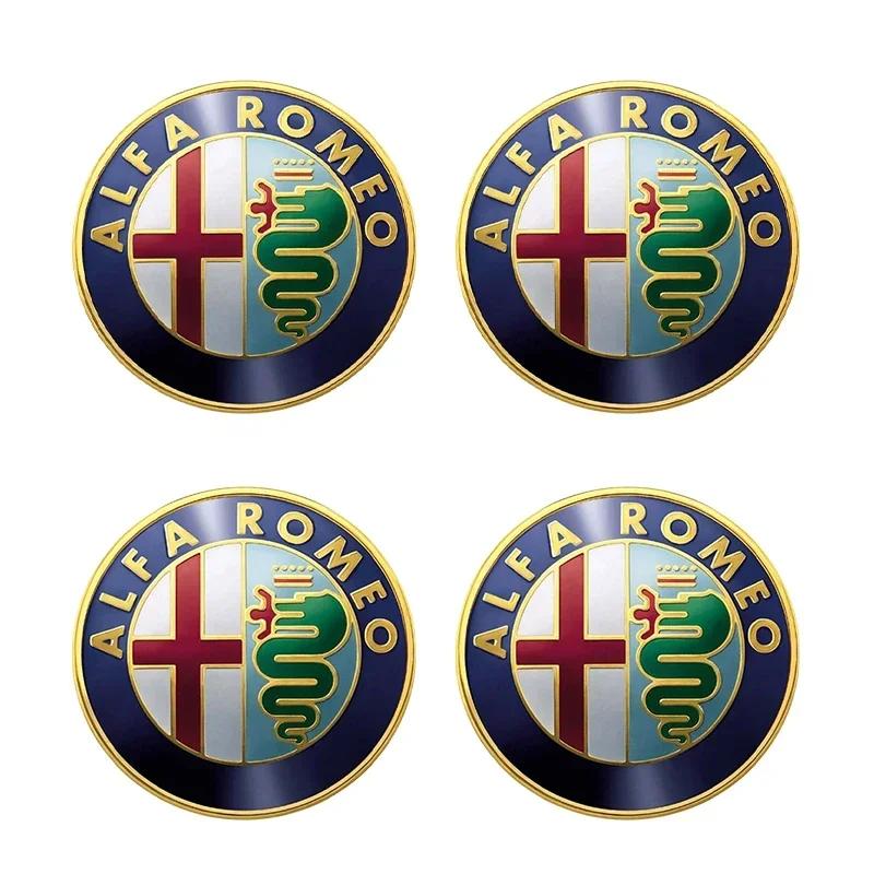 4Pcs Car Wheel Center Hub Caps Stickers Emblem Decal waterproof For Alfa Romeo Giulia Stelvio MiTo Giulietta Tonale ALFA 4C