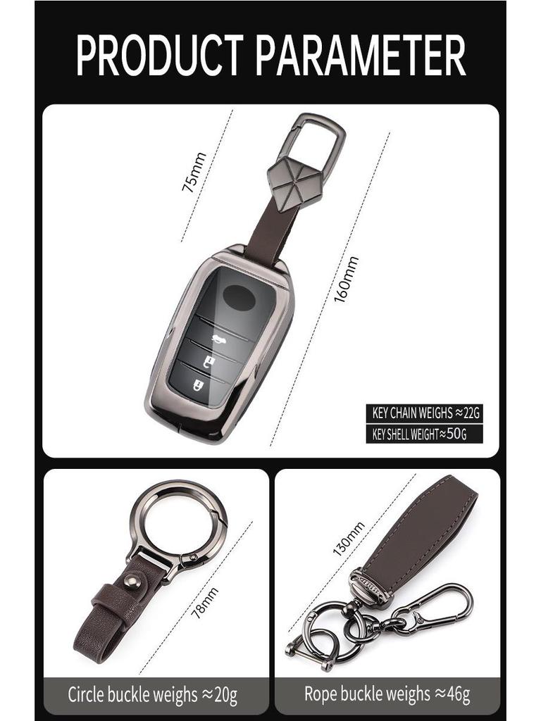 Toyota Key Cover for Camry, Corolla, Levin, Avalon, RAV4, Wildlander, Cupra, and Prado