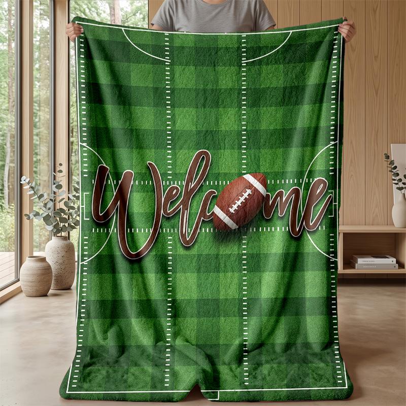 Vibrant Football Artwork Theme blanket Lightweight Warm Flannel Blanket Decorative Throw Blanket for Home Decoration