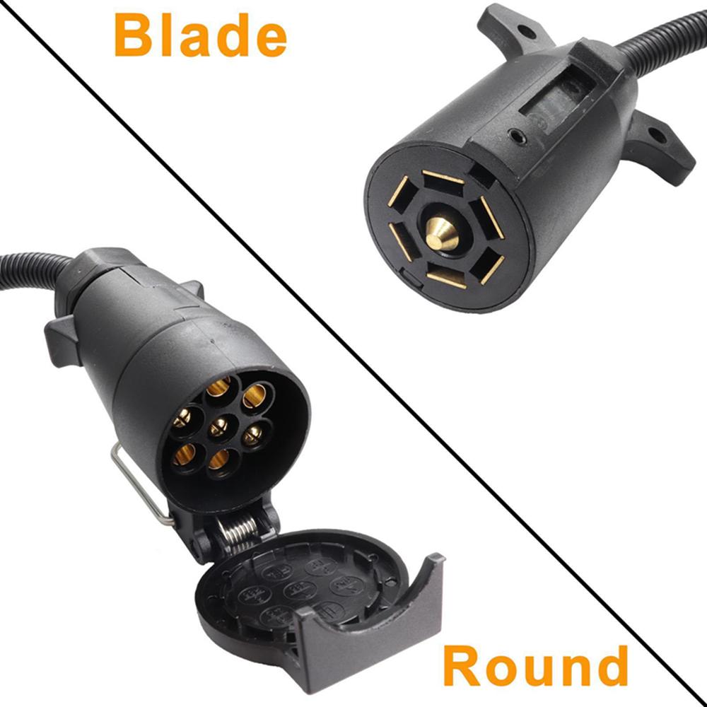 Конвертер огней прицепа США в ЕС Розетка-лезвие США 7 контактов к круглому штекеру ЕС 7 контактов