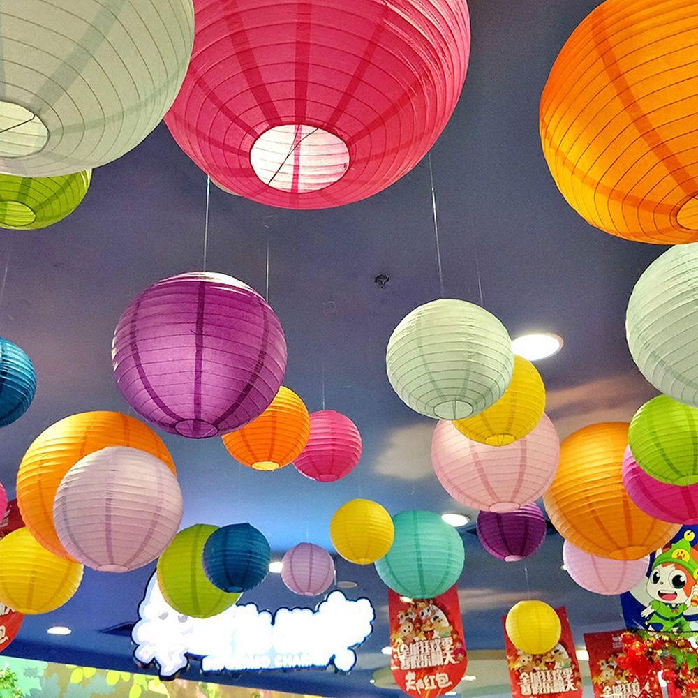 Party Supplies Paper Lamp Ball Hanging Lanterns Mid Autumn Festive Lanterns Round Paper Lanterns