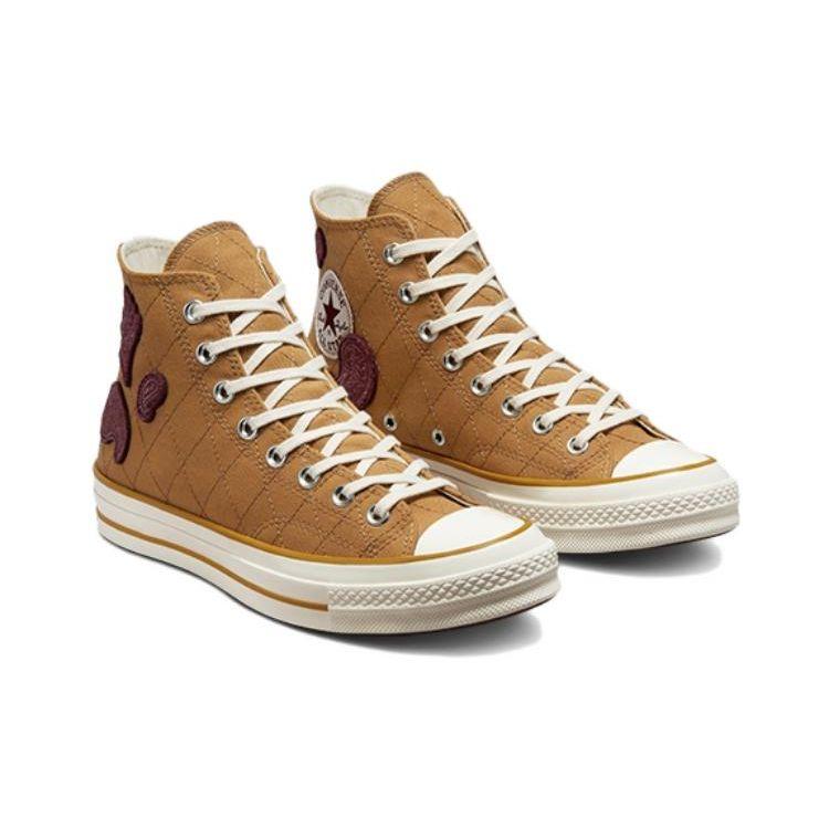Converse Chuck 70 High Crafted Patches - Burnt Honey Unisex Sneakers Brown Deep-Bordeaux A05278C