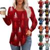 Long Sleeve Shirts For Women Cute Print Graphic Tees Blouses Dressy Casual Blouses Pleated Scooped Neck Tunic Tops