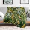 Винтажное Зеленое Тропическая Птица Джунгли Ботанический Ночной Сад Ночной Сад Плед Декоративные рождественские подарки Пледы