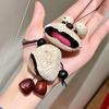 Little Bear Multi-Treasure Pendant: Handcrafted Nut Shell Car Charm & Universal Keychain Accessory